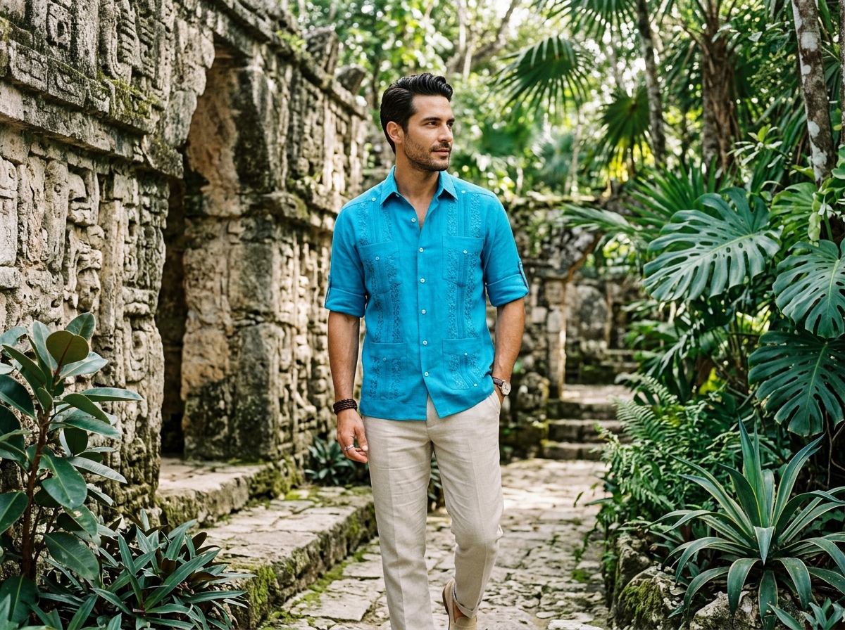 Guayabera de Lino en Cenote